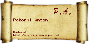 Pokorni Anton névjegykártya